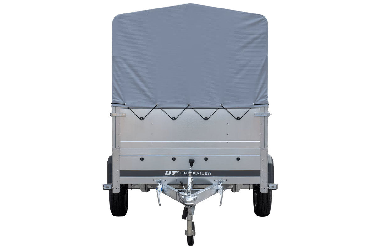 Remorque haute avec rehausses de ridelles et bâche haute – 2,30 x 1,25 m – Garden Trailer 230 KIPP
