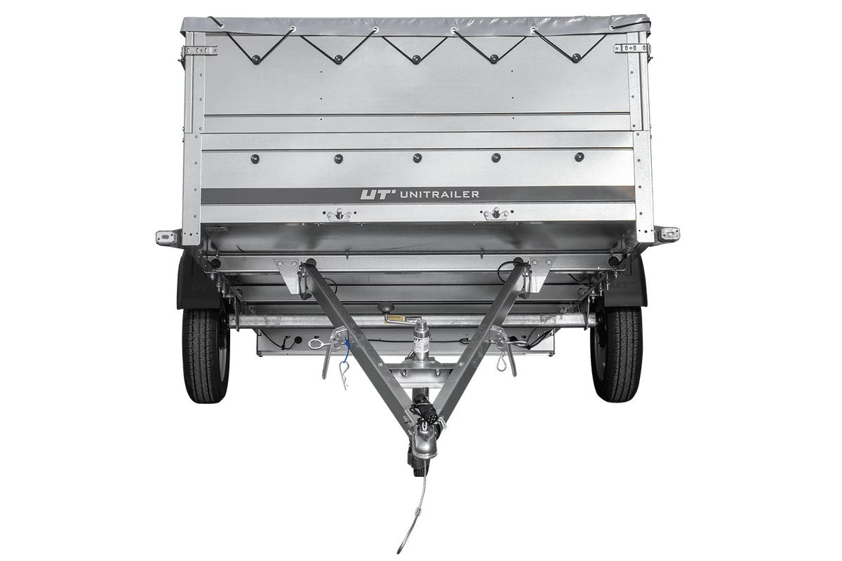 Remorque voiture 264 x 150 UNITRAILER GARDEN 265 KIPP avec ridelles BIS, cadre H-0 et bâche grise