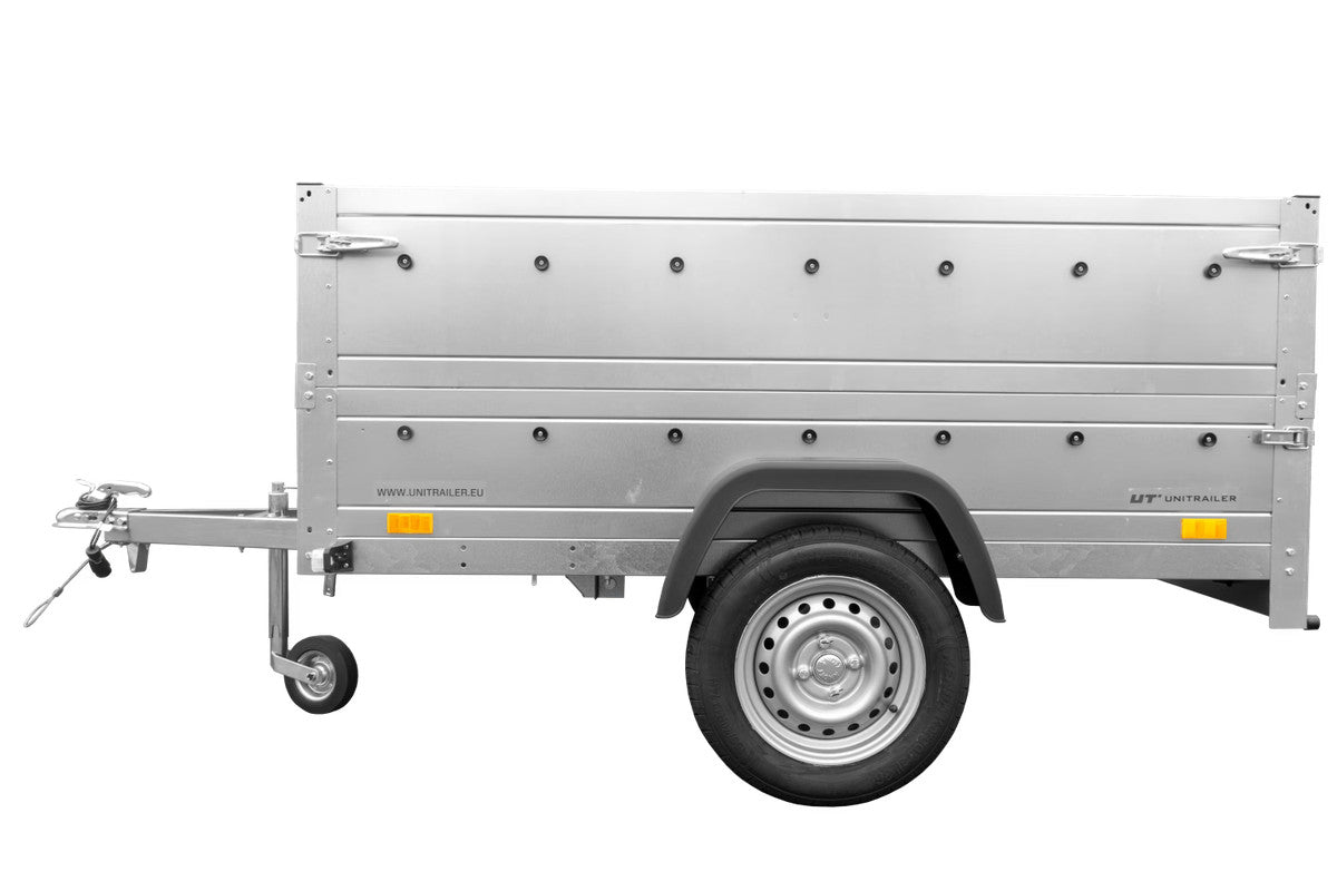 Remorque de voiture Garden Trailer 201 KIPP 500 kg 200 x 125 cm [avec rehausses de ridelles et roue jockey]