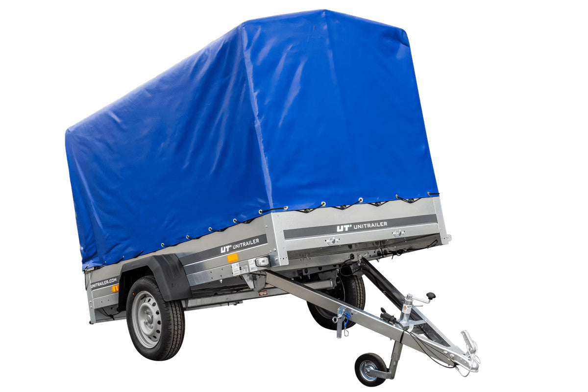 Remorque routière avec bâche haute (110 cm), arceau (110 cm) et roue jockey 230 x 125 Garden Trailer 230 KIPP
