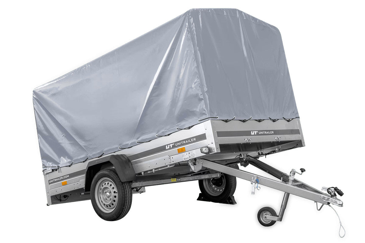 Remorque à un essieu 264 x 150 UNITRAILER GARDEN 265 KIPP avec châssis H-1100 et bâche grise