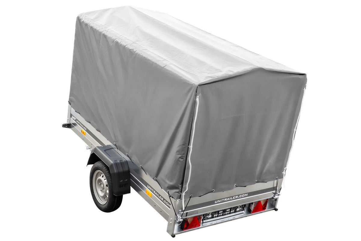 Remorque routière avec bâche haute (110 cm), arceau (110 cm) et roue jockey 230 x 125 Garden Trailer 230 KIPP