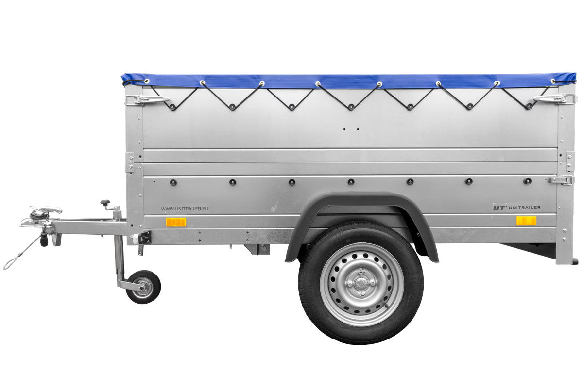 Remorque permis B avec rehausses et bâche plate Garden Trailer 201 KIPP 500 kg 200 x 125 cm