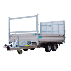Remorque multifonctionnelle Benne et plateau basculant 2 Essieux de 1800 KG 352 x 192 – PTC – 3500 KG – CU 2400KG – roues 195/60R12