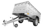 Remorque neuve 200 x 106 avec bâche plate, rehausses de ridelles et roue jockey – Garden Trailer 200 KIPP