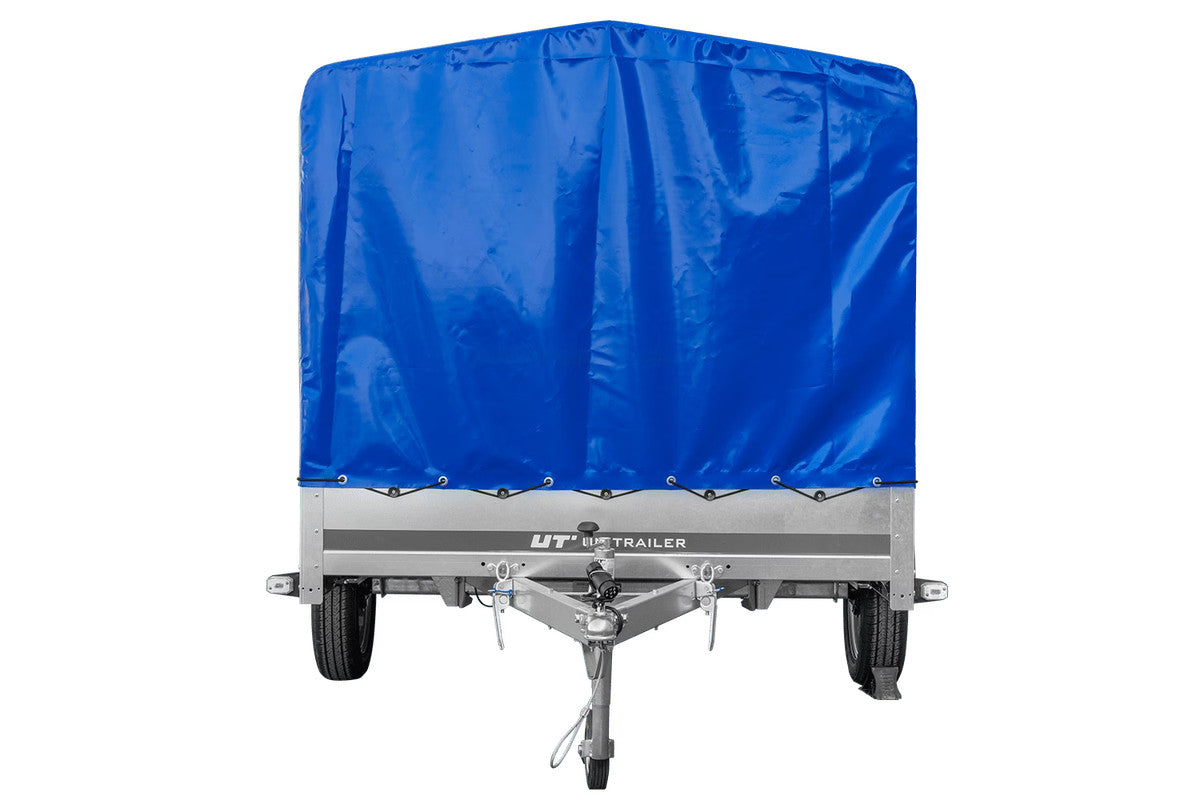 Remorque à essieu 264 x 150 UNITRAILER GARDEN 265 KIPP avec arceau H-1100 et bâche bleue