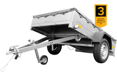 Remorque galvanisée à vendre 200 x 125 cm Garden Trailer 201 KIPP [avec roue jockey et bâche plate grise]