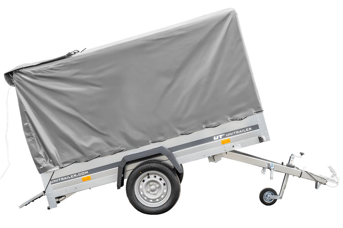 Remorque routière avec bâche haute (110 cm), arceau (110 cm) et roue jockey 230 x 125 Garden Trailer 230 KIPP