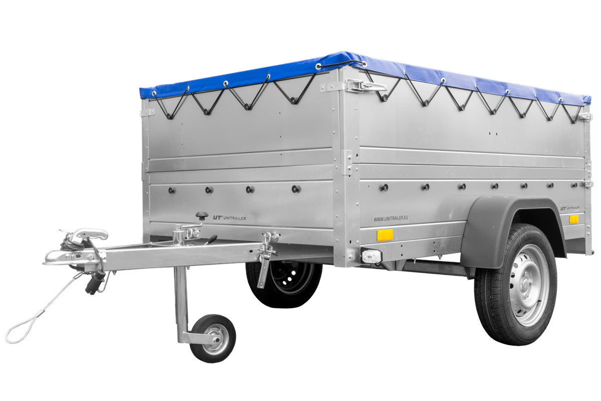 Remorque permis B avec rehausses et bâche plate Garden Trailer 201 KIPP 500 kg 200 x 125 cm