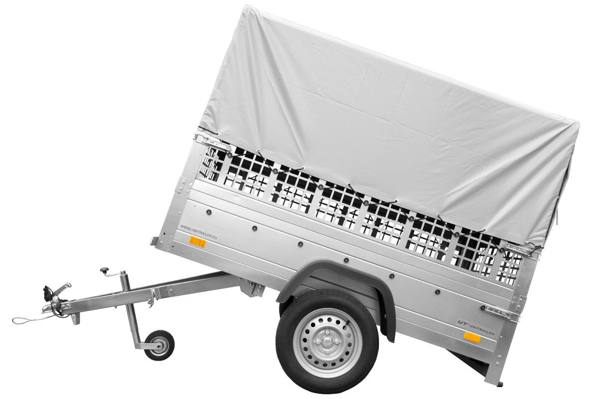 Remorque tôle Garden Trailer 200 KIPP 200 x 106 cm [avec rehausses grillagées, bâche haute et arceau]