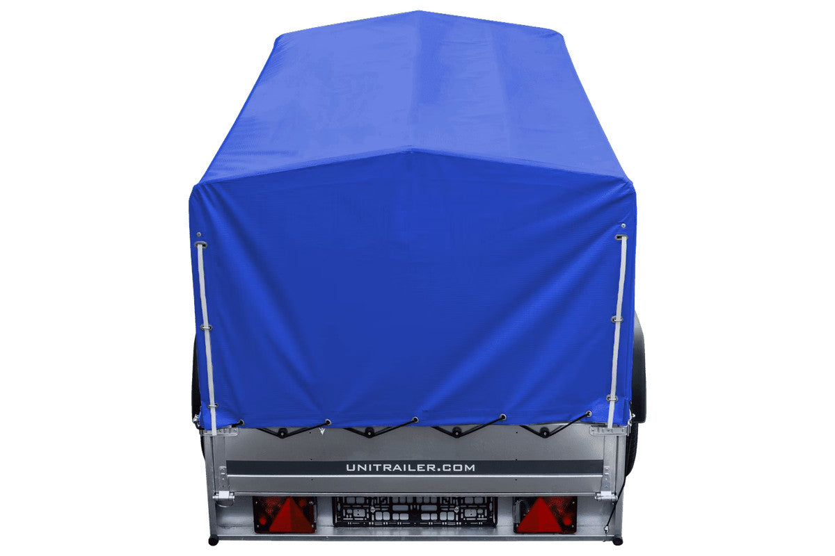 Remorque routière avec bâche haute bleue, arceau H-800 et roue jockey 230 x 125 Garden Trailer 230 KIPP