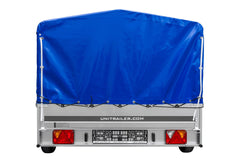 Remorque à un essieu 264 x 150 UNITRAILER GARDEN 265 KIPP avec arceau H-800 et bâche bleue