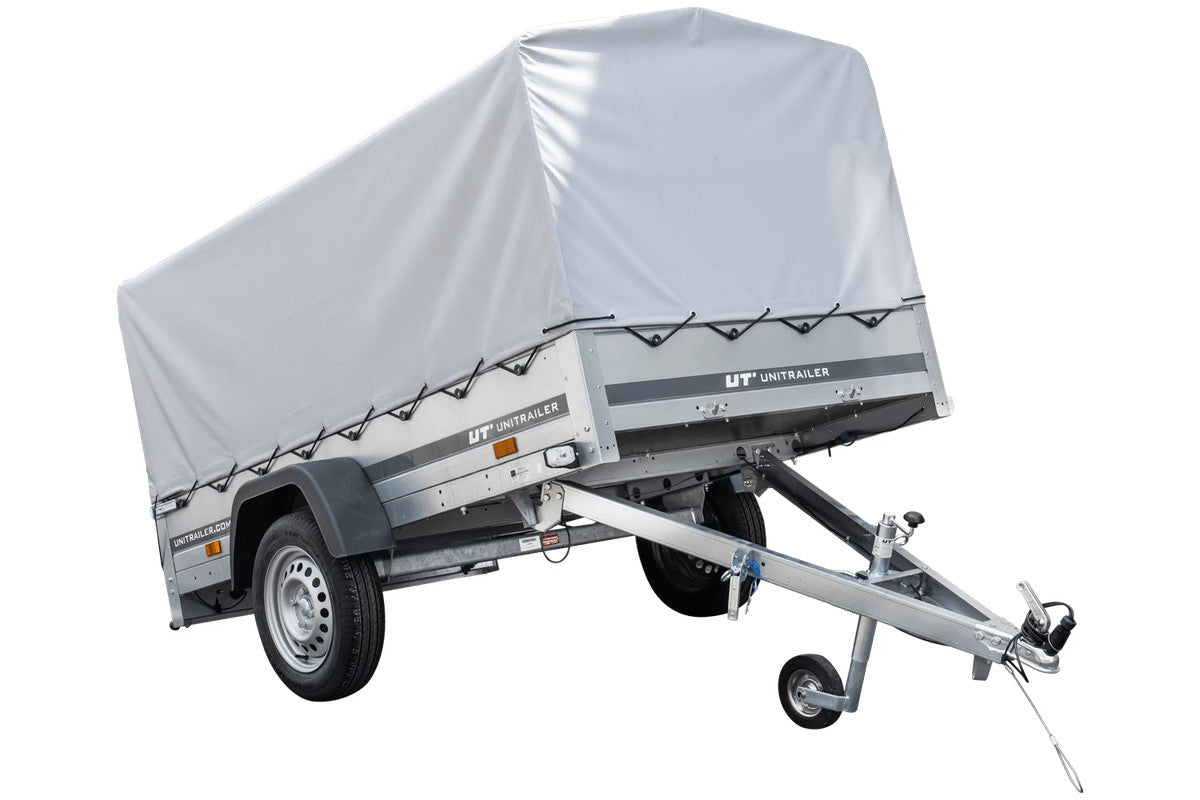 Remorque routière avec bâche haute, arceau H-800 et roue jockey 230 x 125 Garden Trailer 230 KIPP