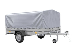 Remorque à un essieu 264 x 150 UNITRAILER GARDEN 265 KIPP avec arceau H-800 et bâche grise