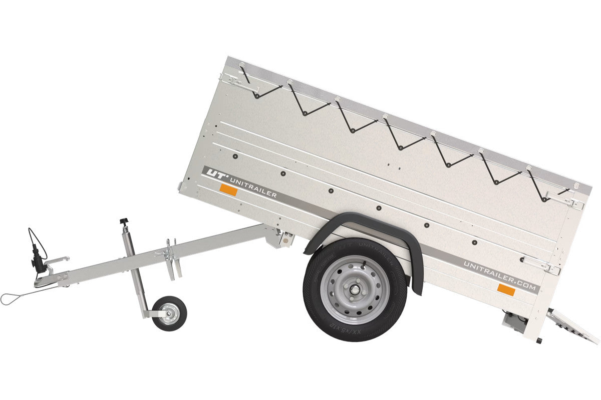 Remorque Garden Trailer 200 Kipp avec roue jockey, rehausses, châssis H-0 et bâche grise