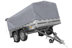 Remorque à deux essieux 264 x 150 UNITRAILER GARDEN 265/2 KIPP avec châssis H-800 et bâche grise