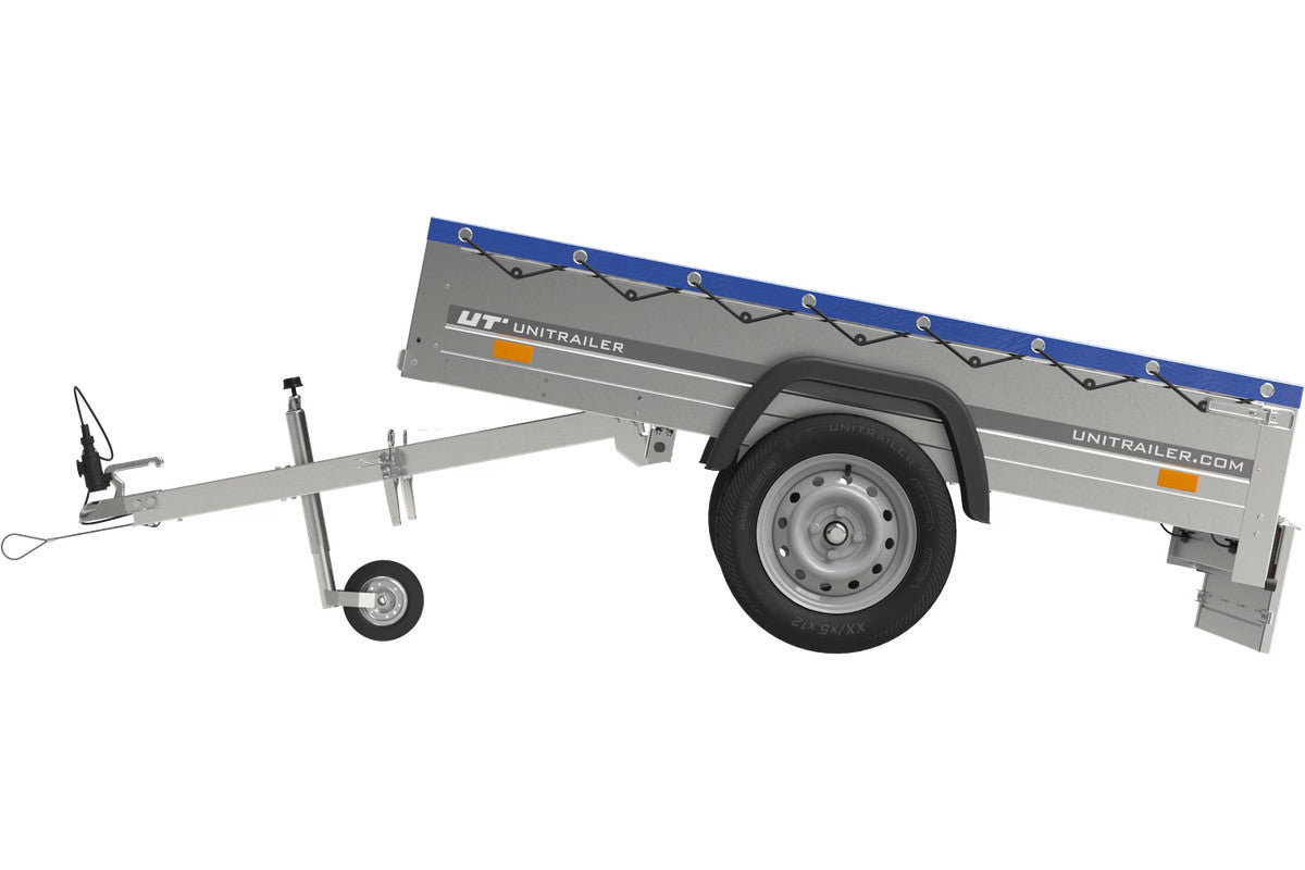 Remorque de jardin 200 Kipp avec roue jockey, châssis H-0 et bâche bleue