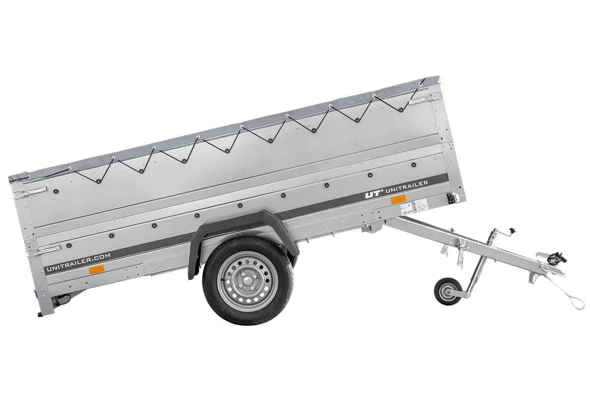 Remorque voiture 264 x 150 UNITRAILER GARDEN 265 KIPP avec ridelles BIS, cadre H-0 et bâche grise