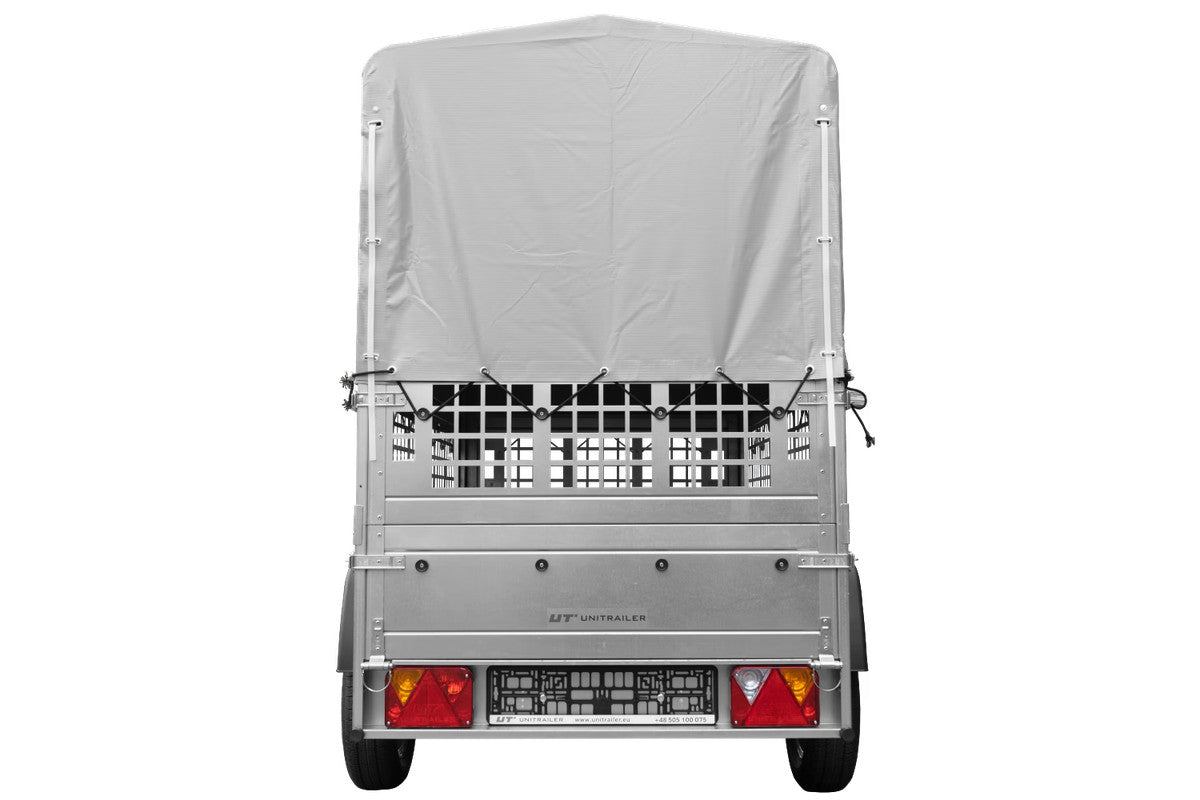 Remorque tôle Garden Trailer 200 KIPP 200 x 106 cm [avec rehausses grillagées, bâche haute et arceau]