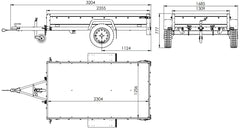Remorque routière avec bâche haute, arceau H-800 et roue jockey 230 x 125 Garden Trailer 230 KIPP