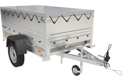 Remorque Garden Trailer 200 Kipp avec roue jockey, rehausses, châssis H-0 et bâche grise