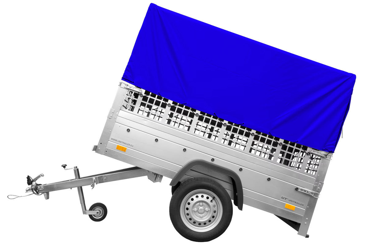 Remorque tôle non freinée Garden Trailer 200 KIPP 200 x 106 cm [avec rehausses grillagées, bâche haute et arceau]