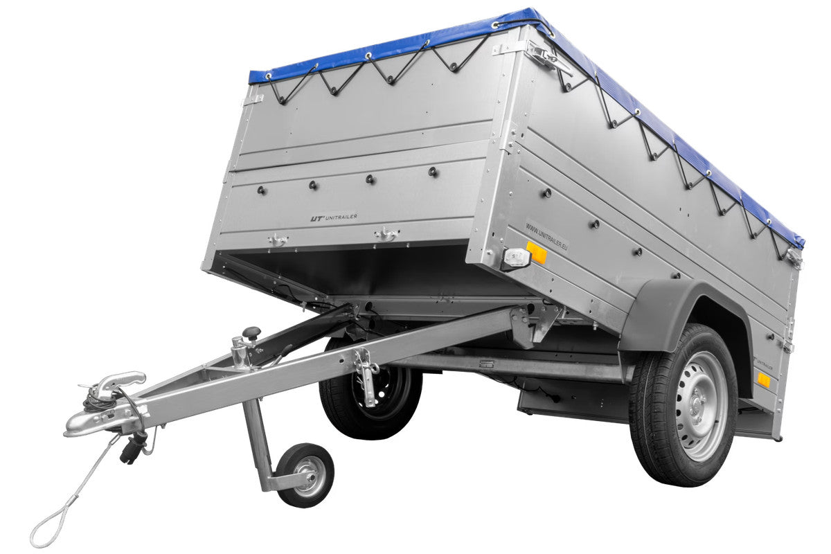Remorque permis B avec rehausses et bâche plate Garden Trailer 201 KIPP 500 kg 200 x 125 cm