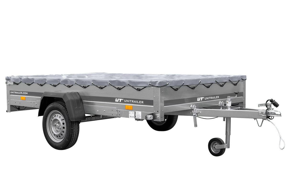 Remorque voiture 264 x 150 UNITRAILER GARDEN 265 KIPP avec châssis H-0 et bâche grise