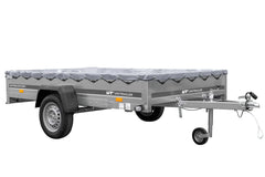 Remorque voiture 264 x 150 UNITRAILER GARDEN 265 KIPP avec châssis H-0 et bâche grise