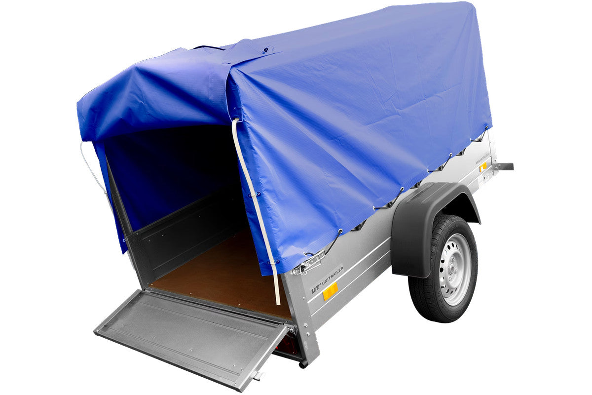 Remorque pliable 750 kg 200 x 125 avec bâche dôme bleue et arceau Garden Trailer 201 KIPP