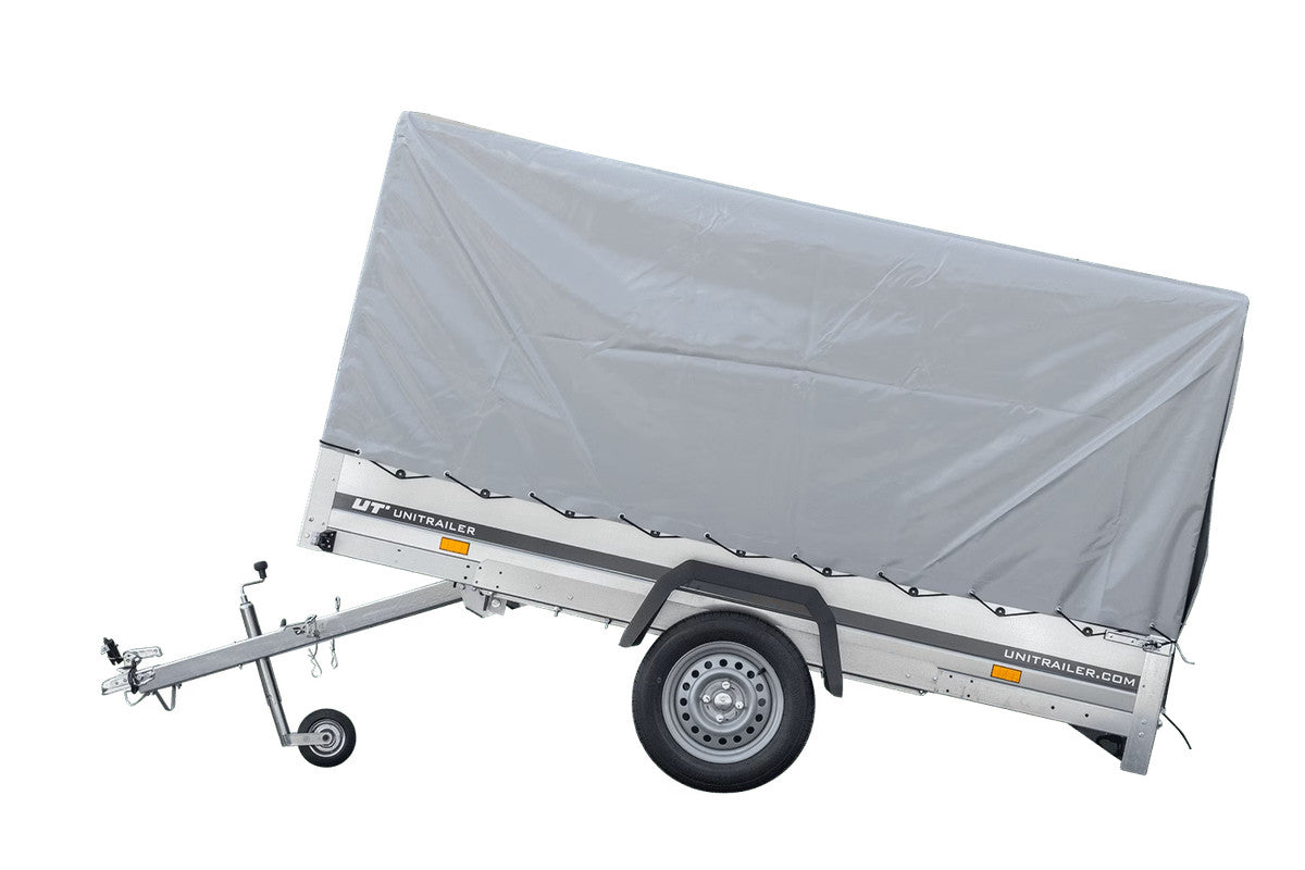REMORQUE DE JARDIN 264 KIPP AVEC ROUE DE SUPPORT, CADRE H-1100 ET BACHE GRISE