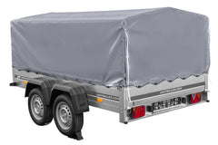 Remorque à deux essieux 264 x 150 UNITRAILER GARDEN 265/2 KIPP avec châssis H-800 et bâche grise