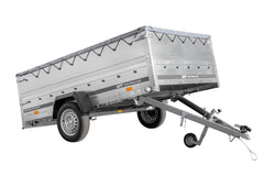 Remorque voiture 264 x 150 UNITRAILER GARDEN 265 KIPP avec ridelles BIS, cadre H-0 et bâche grise