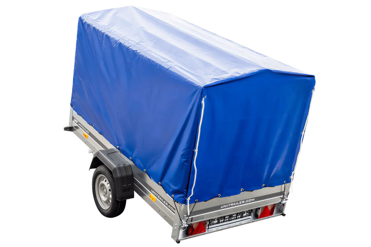 Remorque routière avec bâche haute (110 cm), arceau (110 cm) et roue jockey 230 x 125 Garden Trailer 230 KIPP