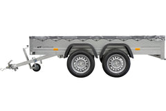 REMORQUE UNITRAILER 264/2 KIPP AVEC ROUE JOCKEY, TIGE DE SUPPORT DE BÂCHE ET BÂCHE PLATE GRISE