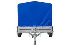 Remorque à deux essieux 264 x 150 UNITRAILER GARDEN 265/2 KIPP avec châssis H-1100 et bâche bleue