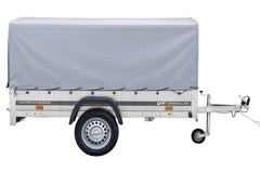 Remorque routière avec bâche haute, arceau H-800 et roue jockey 230 x 125 Garden Trailer 230 KIPP