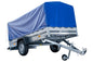 Remorque voiture longue GARDEN TRAILER 264 KIPP avec roue jockey et bâche bleue