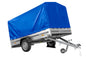 Remorque à essieu 264 x 150 UNITRAILER GARDEN 265 KIPP avec arceau H-1100 et bâche bleue