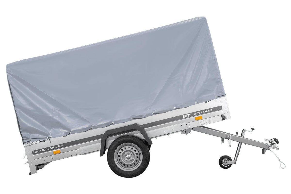 Remorque à un essieu 264 x 150 UNITRAILER GARDEN 265 KIPP avec châssis H-1100 et bâche grise
