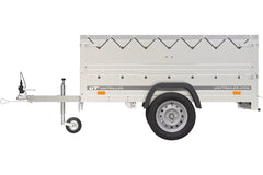 Remorque Garden Trailer 200 Kipp avec roue jockey, rehausses, châssis H-0 et bâche grise