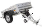 Remorque compacte à vendre Garden Trailer 150 KIPP [avec bâche plate grise, roue jockey et tiges de support bâche]