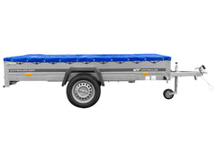 Remorque à un essieu 264 x 150 UNITRAILER GARDEN 265 KIPP avec châssis H-0 et bâche bleue
