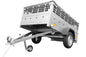 Remorque grillagée 200 x 125 avec bâche plate grise, tiges de support bâche, ridelles grillagées et roue jockey – Garden Trailer 201 KIPP