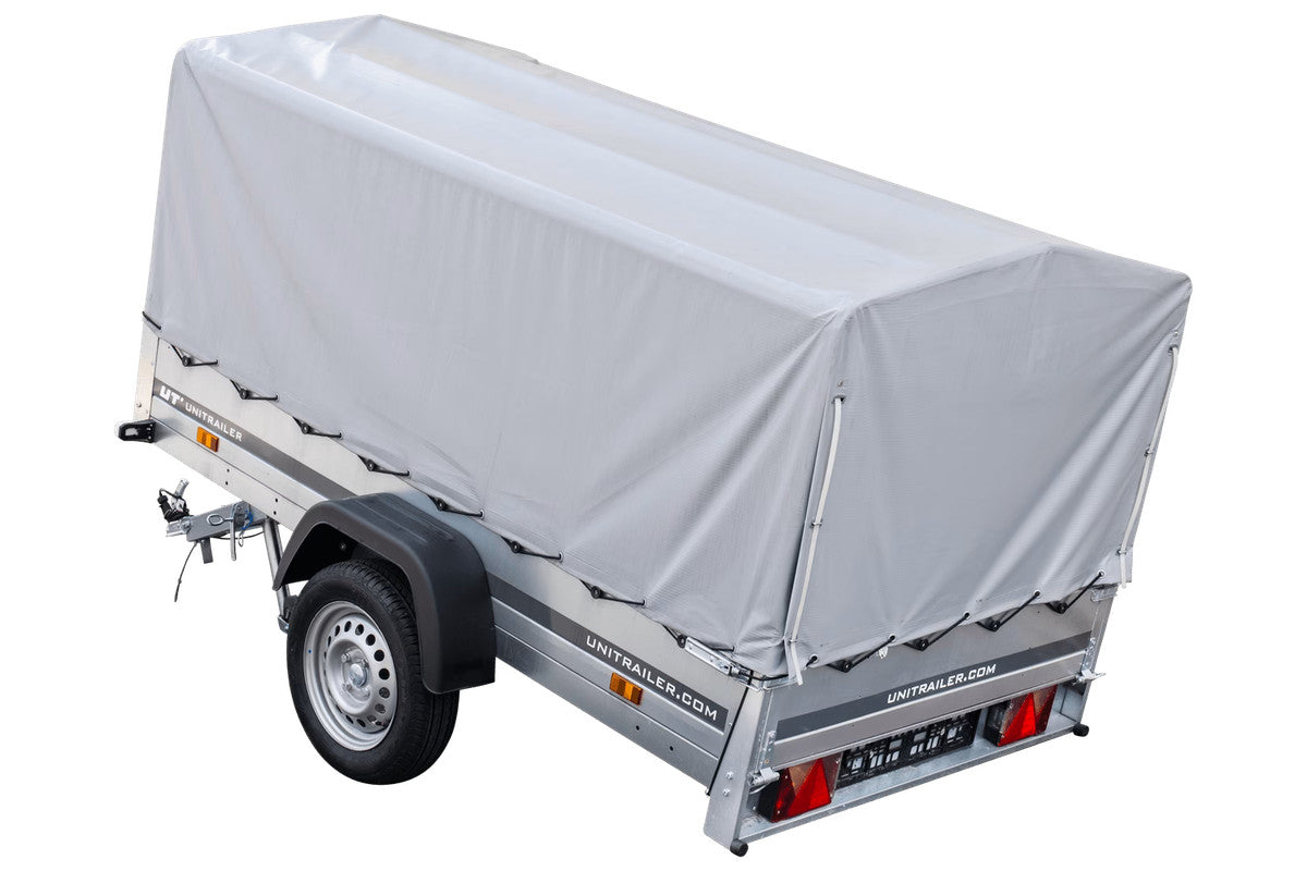 Remorque routière avec bâche haute, arceau H-800 et roue jockey 230 x 125 Garden Trailer 230 KIPP