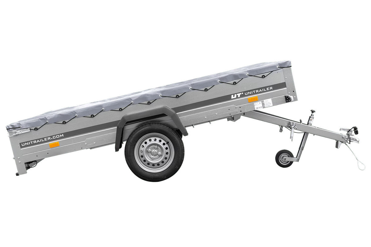 Remorque voiture 264 x 150 UNITRAILER GARDEN 265 KIPP avec châssis H-0 et bâche grise